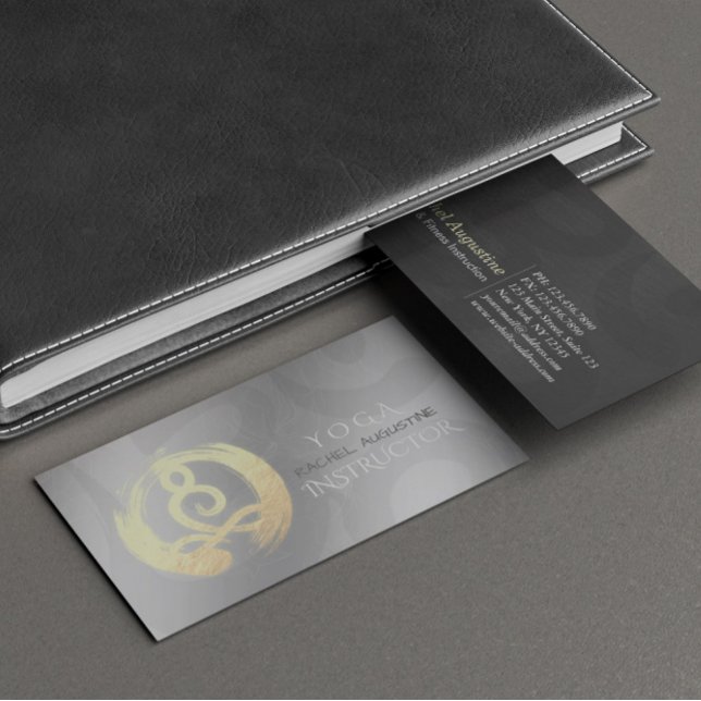 Yoga Instructor Silver Gold Meditation Pose ZEN OM Visitenkarte (Von Creator hochgeladen)