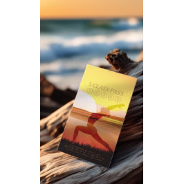 Yoga Instructor Sonnenuntergang Halbmond Pose 5 Cl Treuekarte