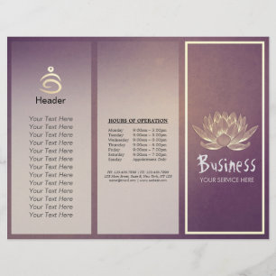 Yoga Instructor Studio Brochure Tri-Fold Lotus