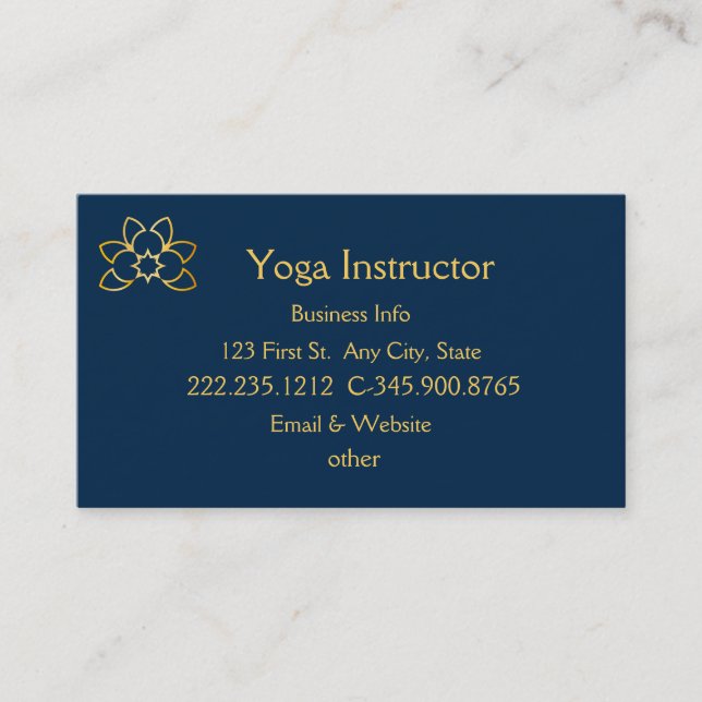 Yoga Instructor Studio Business Card Visitenkarte (Vorderseite)