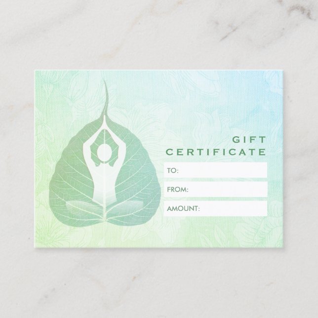 YOGA Instructor Studio Certificat cadeau Bodhi Lea (Devant)