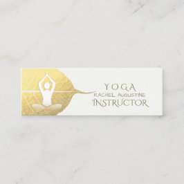 Yoga Instructor Studio Meditation Pose Bodhi Leaf Mini Visitenkarte