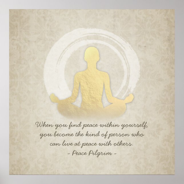Yoga Instructor Studio Quotes Easy Pose ZEN Symbol Poster (Vorne)