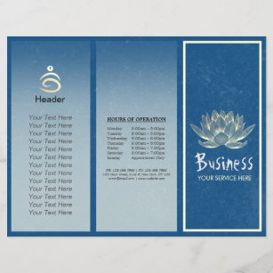 Yoga Instructor Studio Tri-Fold Broschüre Lotus