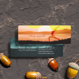 Yoga Instructor Sun Salutation Crescent Moon Pose Mini Visitenkarte