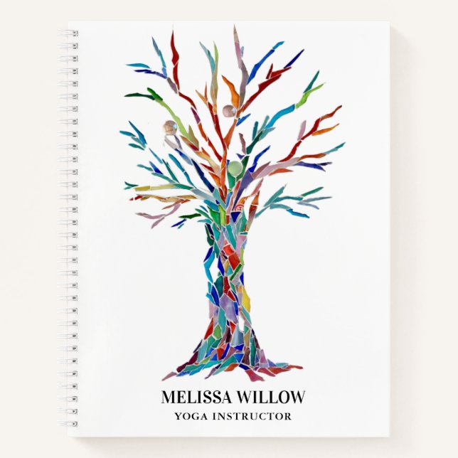 Yoga Instructor Tree of Life Spiral Notebook Notizbuch (Vorderseite)