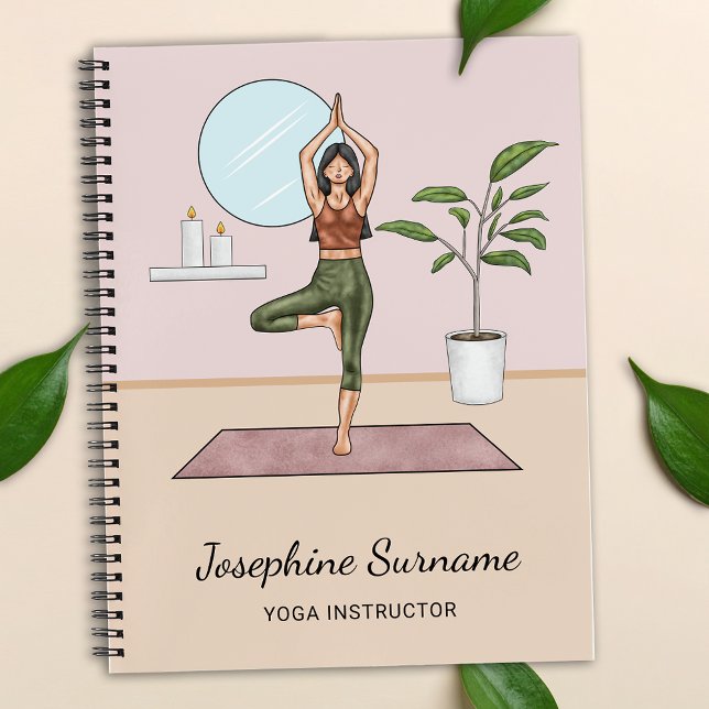 Yoga Instructor Tree Pose Workout Girl Individuell Notizbuch (Von Creator hochgeladen)