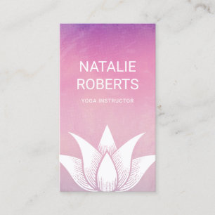 Yoga Instructor Wasserfarbe Lotus Blume Therapeut Visitenkarte