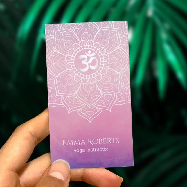 Yoga Instructor Watercolor Lotus Mandala Namaste Visitenkarte (Von Creator hochgeladen)