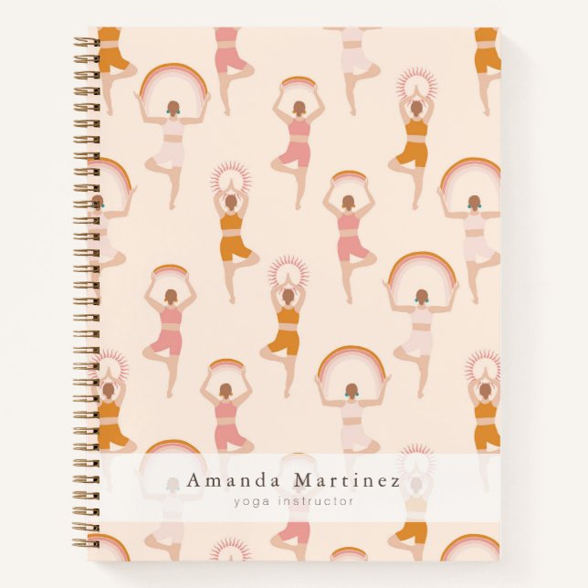 Yoga Instructor Women Yoga Pose Light Pink Notizbuch (Vorderseite)