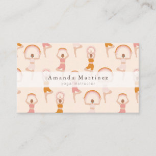 Yoga Instructor Women Yoga Pose Light Pink Visitenkarte