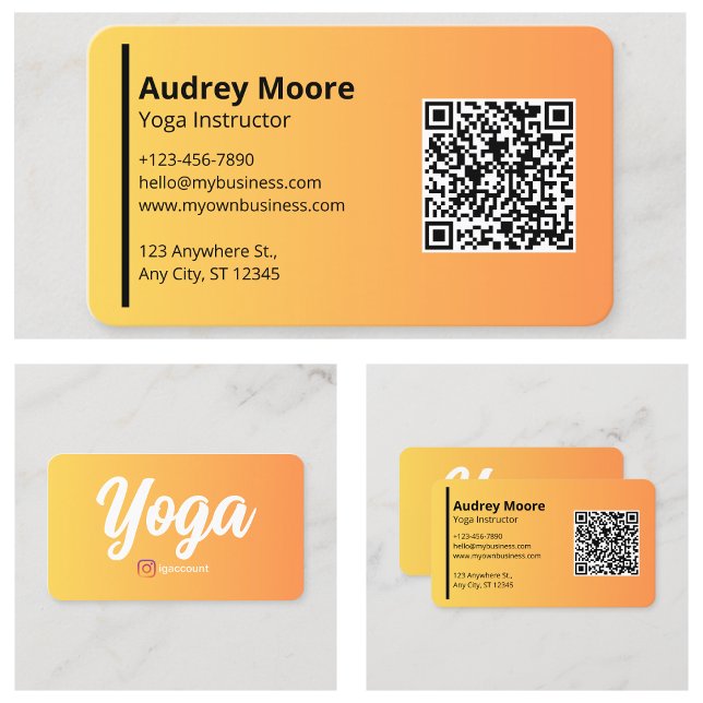 Yoga Instructor Yoga Studios Beruflich Visitenkarte (Yoga Instructor Yoga Studios Professional Business Card
)
