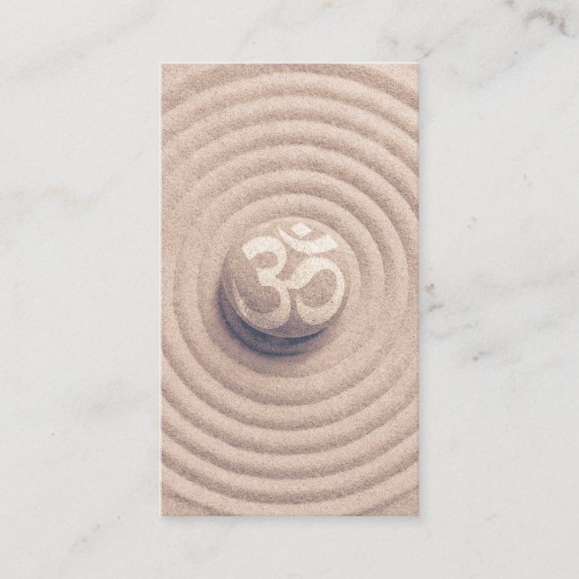 YOGA Instructor Zen OM Symbol Pebble auf Raked San Visitenkarte (Vorderseite)
