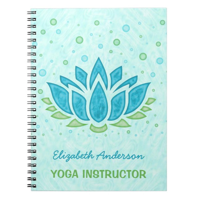 Yoga-Instruktor| Blue Lotus Blume Zen Meditation Notizblock (Vorderseite)