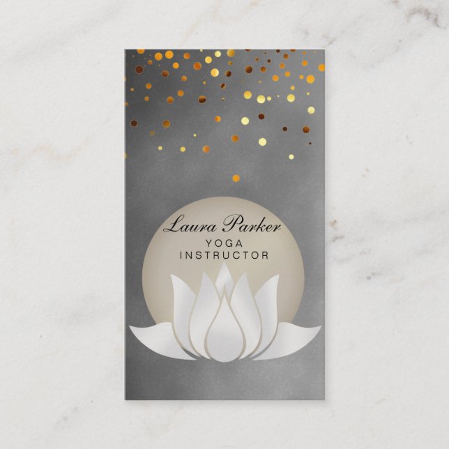 Yoga Instruktor Lotus Blume Visitenkarte (Vorderseite)