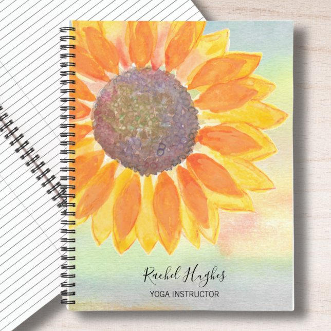 Yoga-Instruktor Sonnenblume personalisieren Notebo Notizbuch (Von Creator hochgeladen)