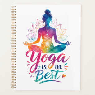 Yoga ist das Beste – Farbige Meditationssilhouette Planer