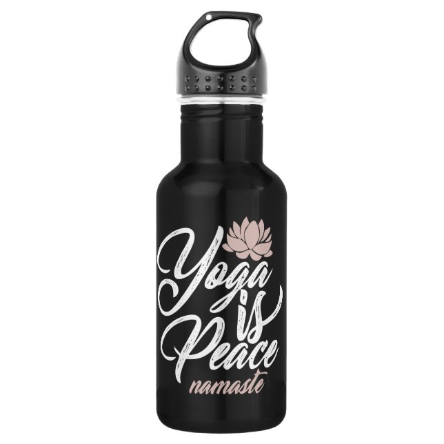 Yoga ist Frieden (Namaste) Trinkflasche (Vorderseite)