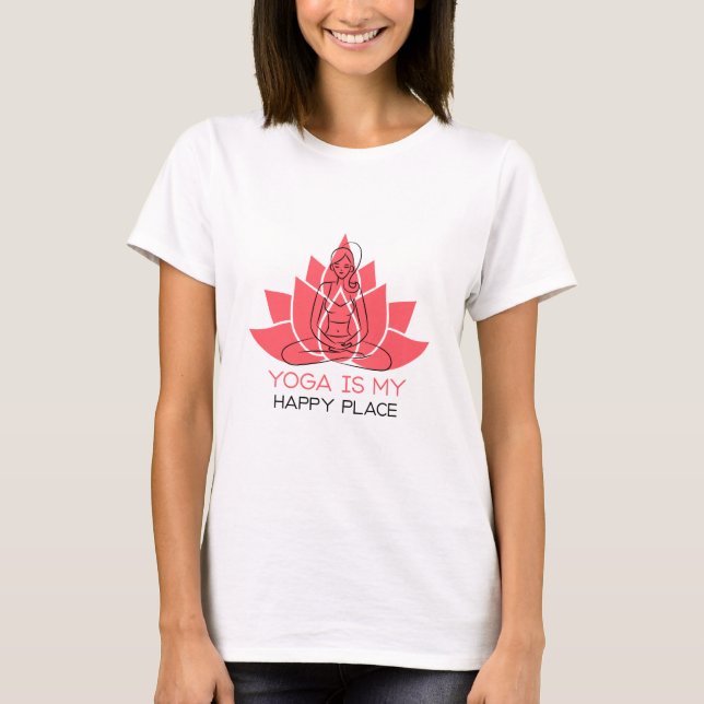 Yoga ist mein glücklicher Ort T-Shirt (Vorderseite)