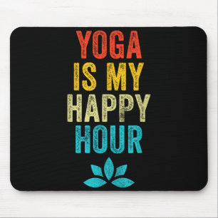 Yoga ist meine glückliche Stunde Meme Vintage Lust Mousepad
