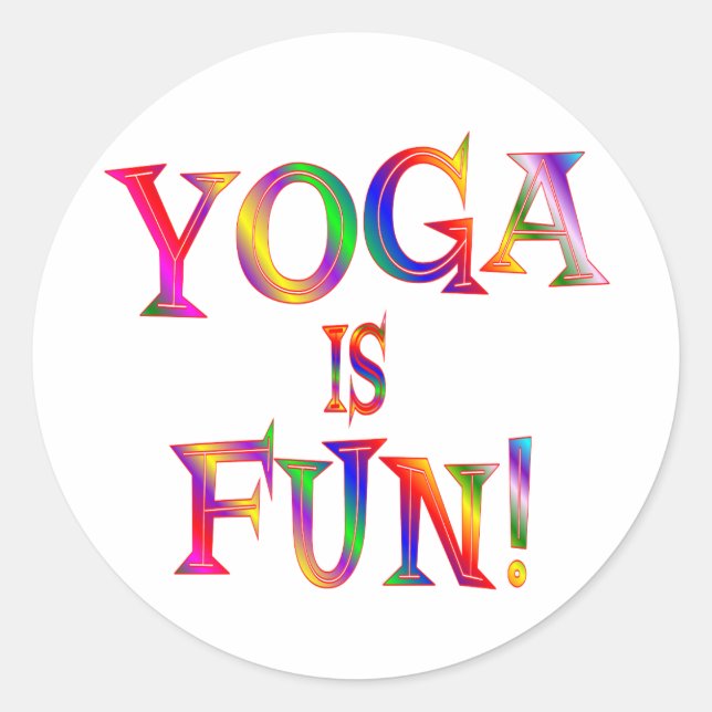 Yoga ist Spaß Runder Aufkleber (Vorderseite)