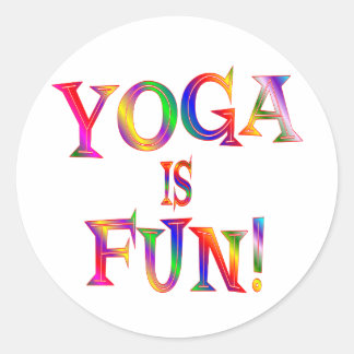 Yoga ist Spaß Runder Aufkleber