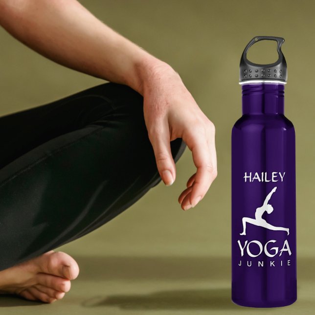 Yoga Junkie White Silhouette 24 Oz Wasserflasche Edelstahlflasche (Von Creator hochgeladen)