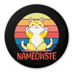 Yoga-Katze Keramikknauf