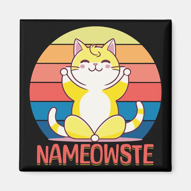 Yoga-Katze Magnet (Vorne)