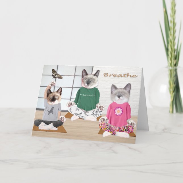 Yoga Kittens Grußkarte Karte (Vorderseite)