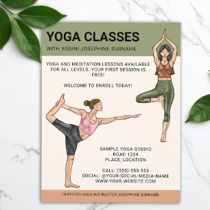 Yoga-Klassen-Inder Meditationstrainer Frauen Flyer