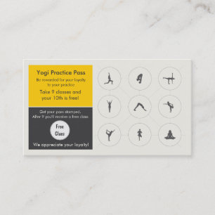 Yoga-Klassen-Visitenkarteloyalitätskarte Treuekarte