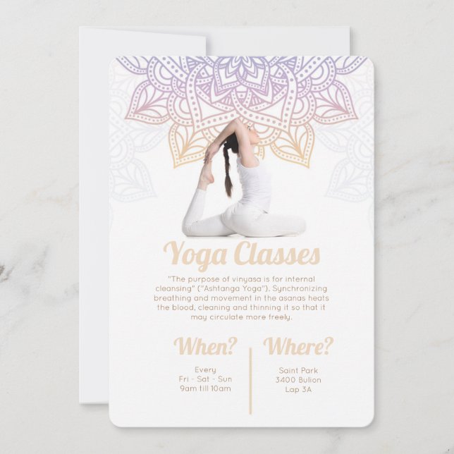 Yoga klassifiziert Einladung (Vorderseite)