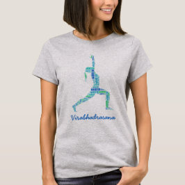 Yoga-Krieger-Pose in Blautönen T-Shirt