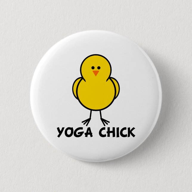 Yoga-Küken Button (Vorderseite)