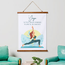 Yoga-Kunst im Krieg - Individuell gestaltete Inspi Wandteppich Mit Holzrahmen