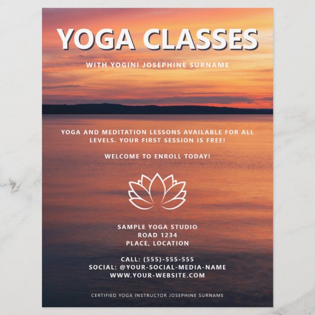 Yoga-Kurse Yoga Studio-Werbeaktion Flyer (Vorne)