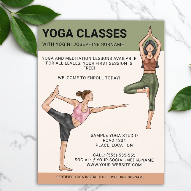 Yoga-KursleiterIn-Medizin-Trainerin Frauen Flyer (Von Creator hochgeladen)