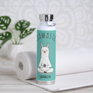 Yoga Lama - Llamaste Pun Monogramm Name Trinkflasche