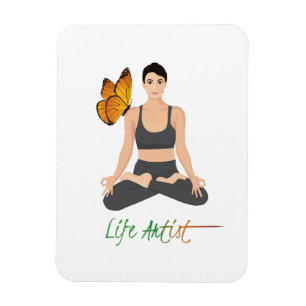 Yoga-Lebens-Künstlerin-Slogan Mädchen Lotus Schmet Magnet
