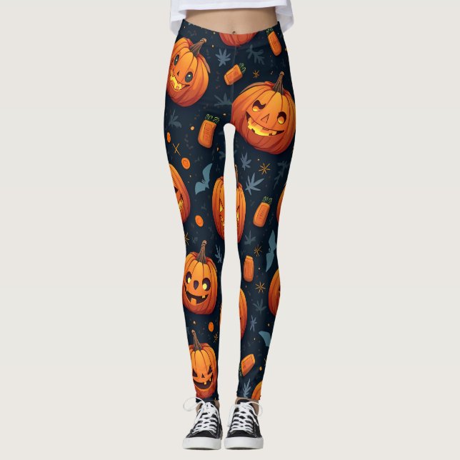 yoga leggings halloween citrouille (Devant)
