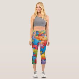 Yoga-Leggings im Puzzle - Einzigartige Fitness und Capri Leggings