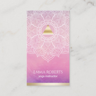 Yoga-Lehrer-Aquarell-Golddreieck u. -Mandala Visitenkarte