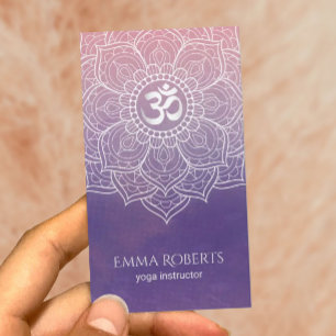 Yoga-Lehrer-Aquarell-Lotus-Mandala Namaste Visitenkarte