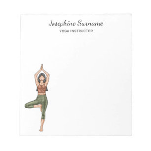 Yoga-Lehrer Baumpose-Trainer mit individuellem Nam Notizblock