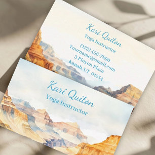 Yoga-Lehrer Canyon Watercolor Visitenkarte