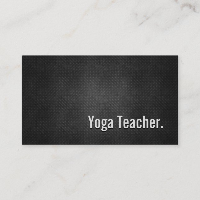 Yoga-Lehrer Cool Black Metal-Einfachheit Visitenkarte (Vorderseite)