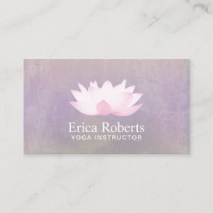 Yoga-Lehrer-elegantes Lotus-Aquarell Visitenkarte