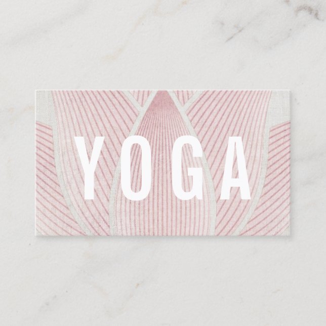 Yoga-Lehrer elegantes Lotus mit Blumen Visitenkarte (Vorderseite)
