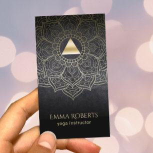 Yoga-Lehrer-Golddreieck-Lotus-Mandala Visitenkarte